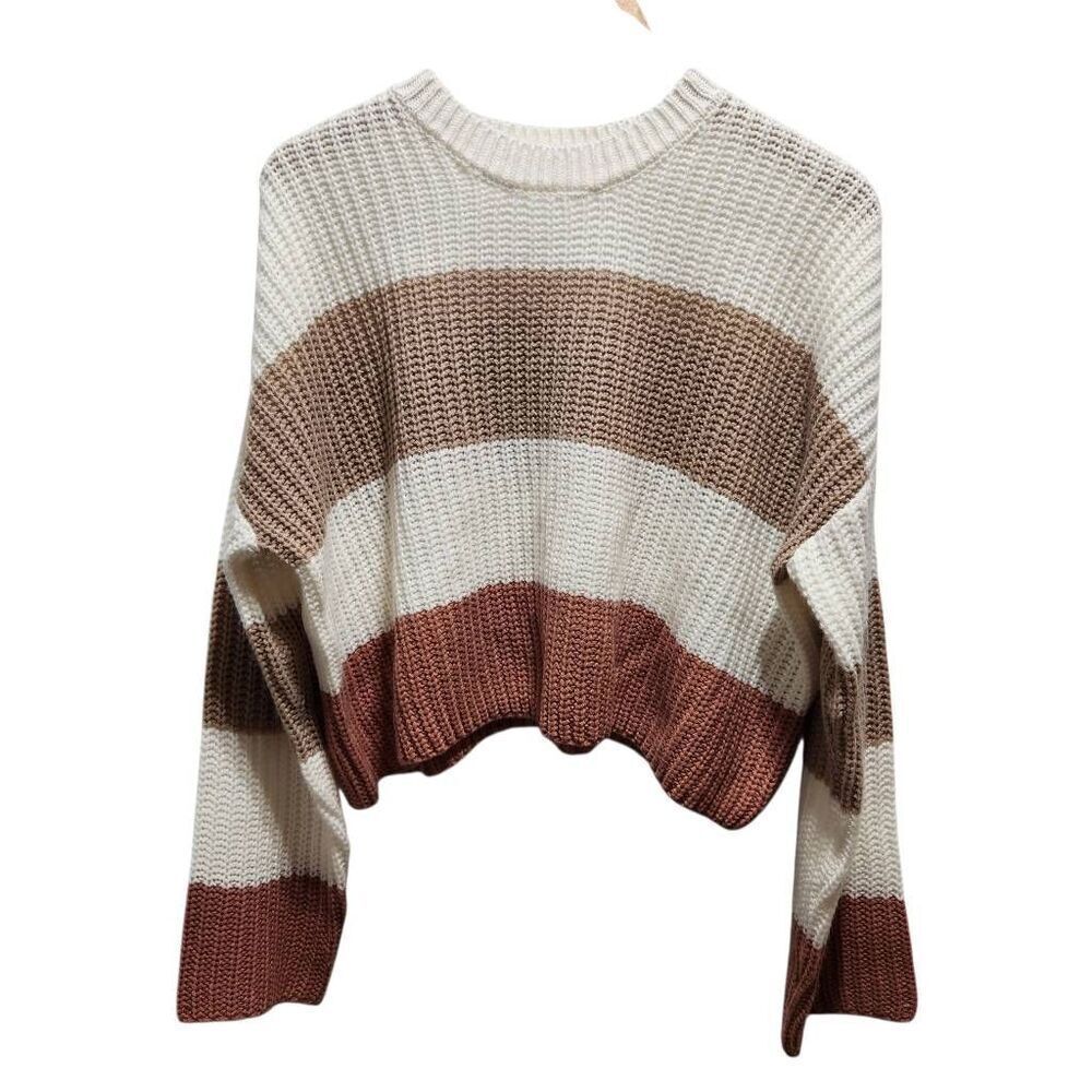 Moon & Madison stripe sweater cried boxy oversized large